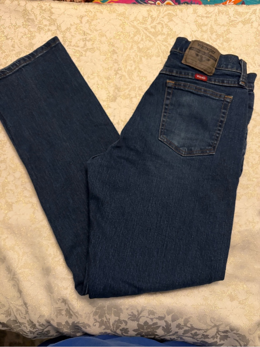 Wrangler Men’s Classic Dark Blue Denim Jeans